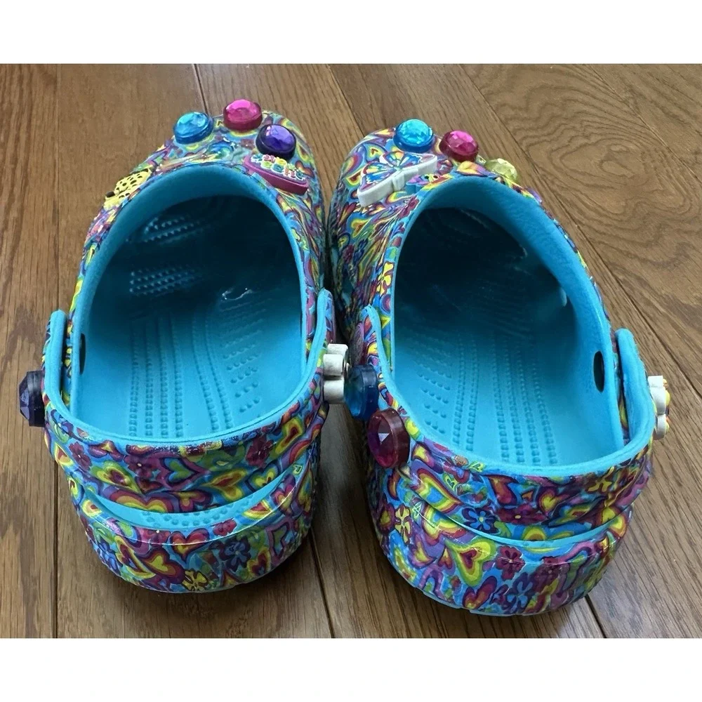CROCS X Lisa Frank Classic Clogs Kids Size 1 J1 Aqua Limited Edition